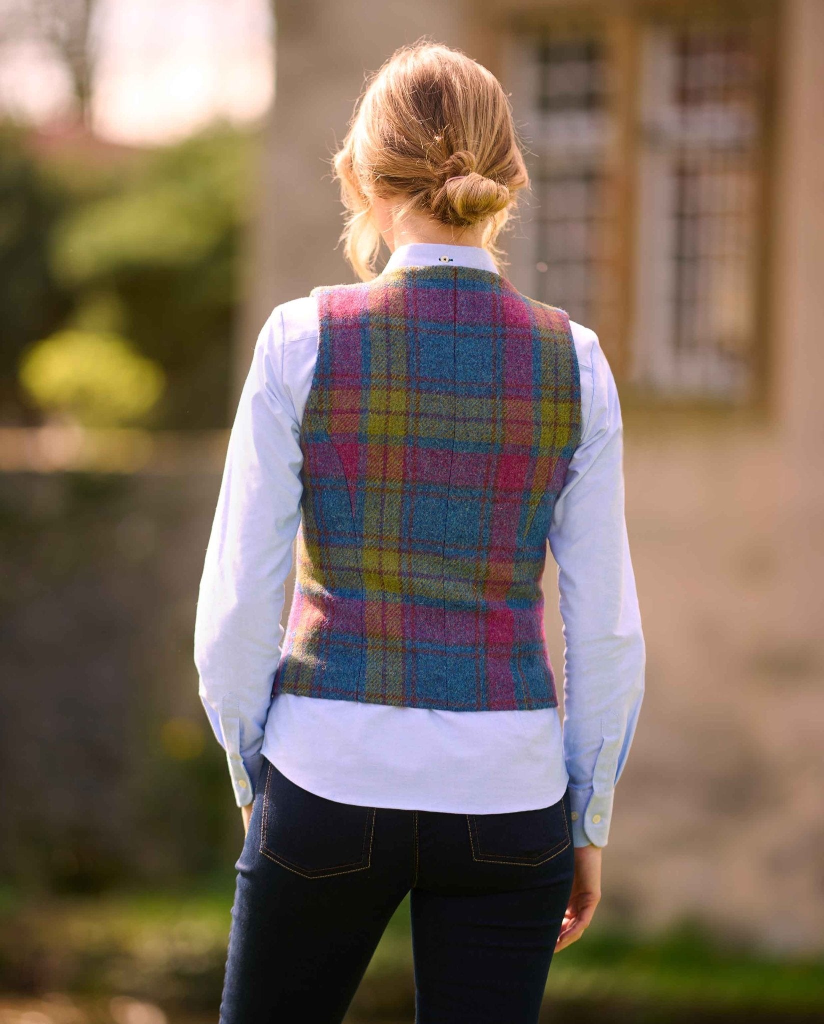 Harris Tweed Weste ''Lea'' in candy check - Wellington of Bilmore