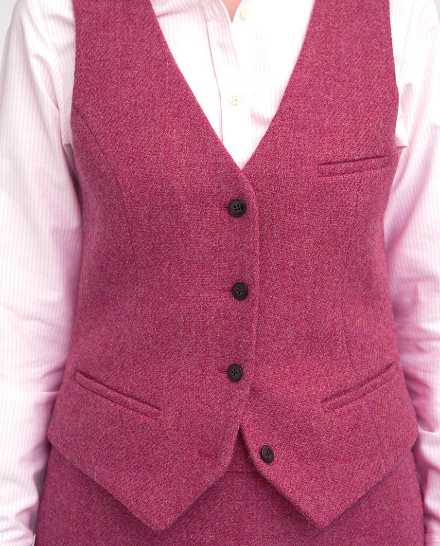 Harris Tweed Weste "Lea" in pink - Wellington of Bilmore