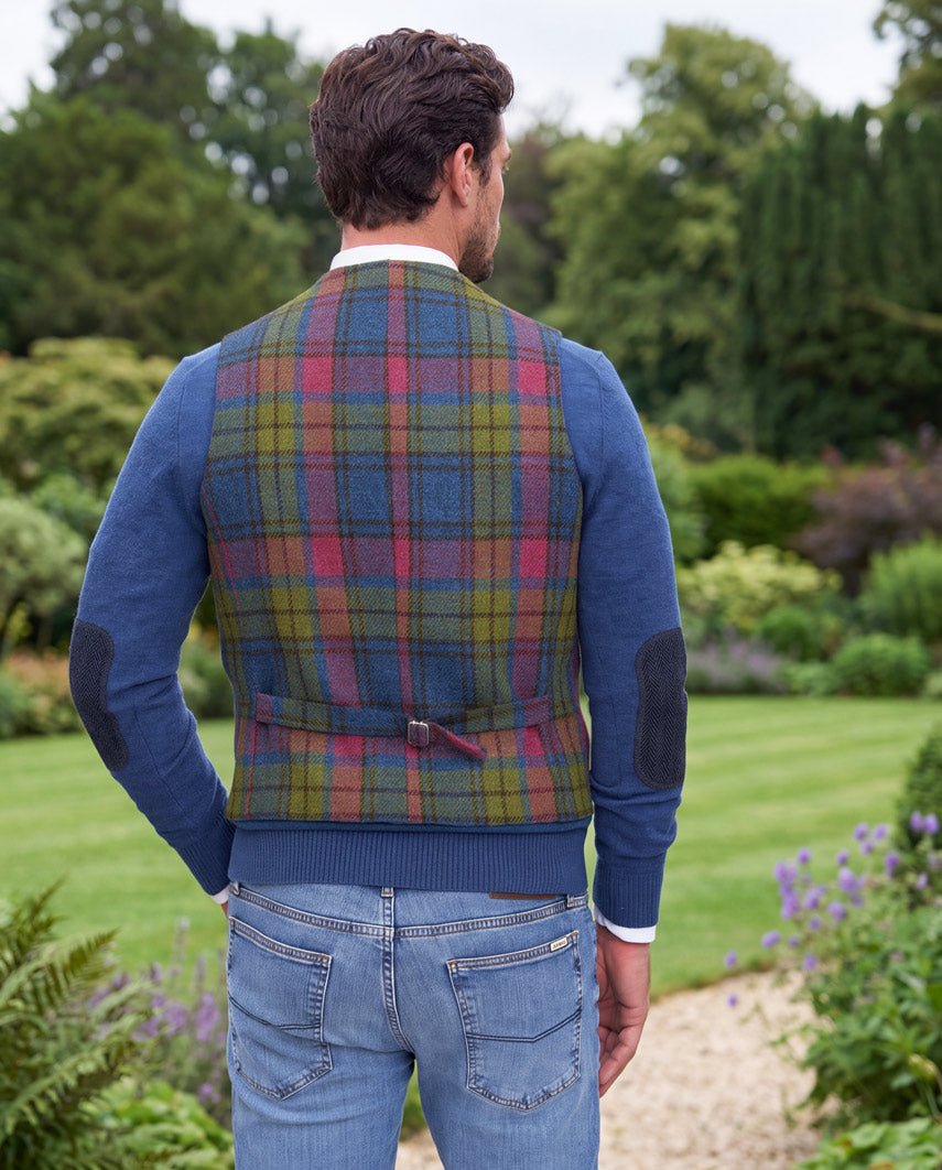 Harris Tweed Weste "Wales" in candy check - Wellington of Bilmore
