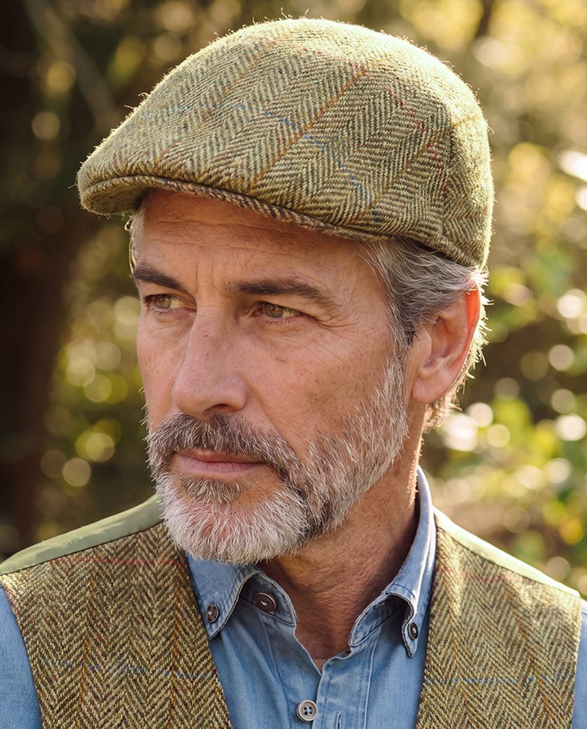 Henry Cap - Harris Tweed Mütze in light green - Wellington of Bilmore