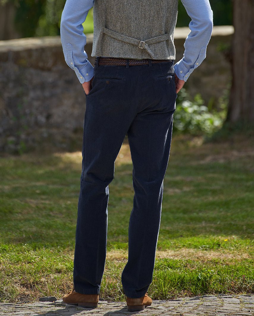 Heren ribbroek "Mr. Bradley" van fijn ribfluweel in navy, productkaart