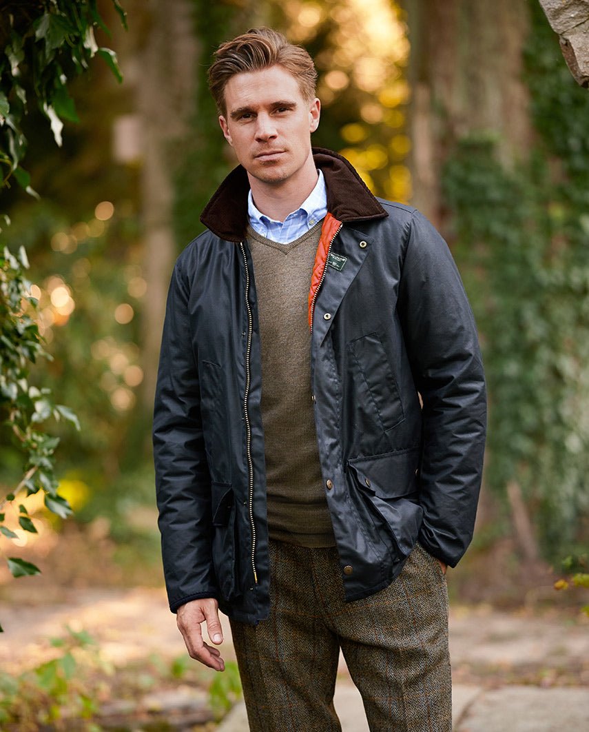 【希少】ヴィンテージ　Wellington of Bilmore　バブアーコート Men's wax jacket ''Starberg'' in dark blue