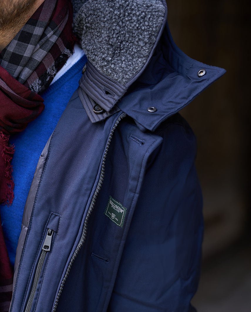 Herren Winter Parka „Byron“ in Navy – abnehmbare Kapuze - Wellington of Bilmore
