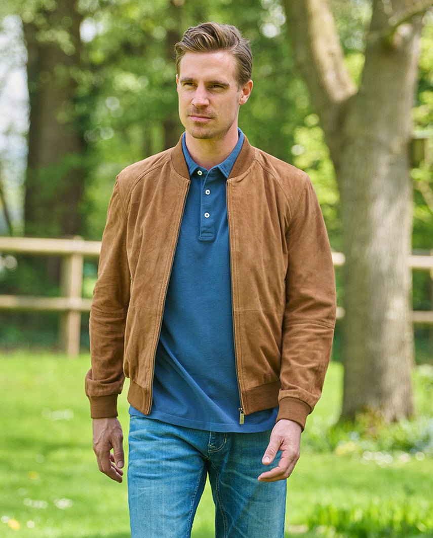 Leder Blouson ”Winston III” für Herren in cognac - Wellington of Bilmore