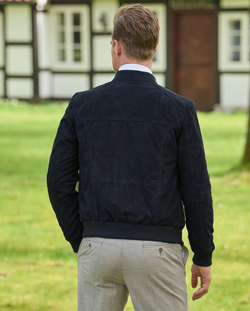 Leder Blouson ”Winston III” für Herren in navy - Wellington of Bilmore