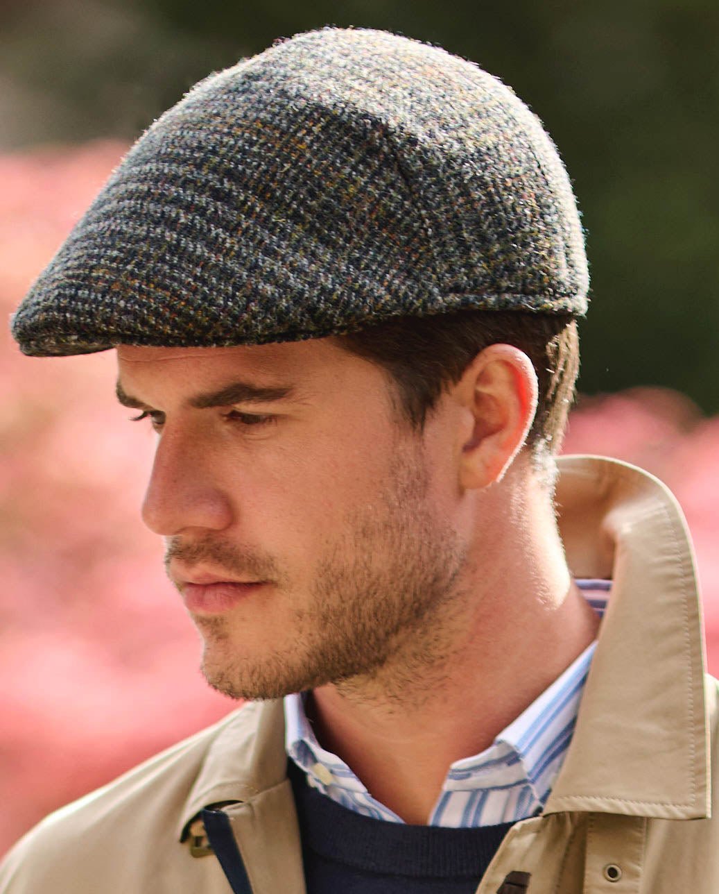 Schiebermütze "Henry Cap" aus original Harris Tweed in "Check Tweed" - Wellington of Bilmore