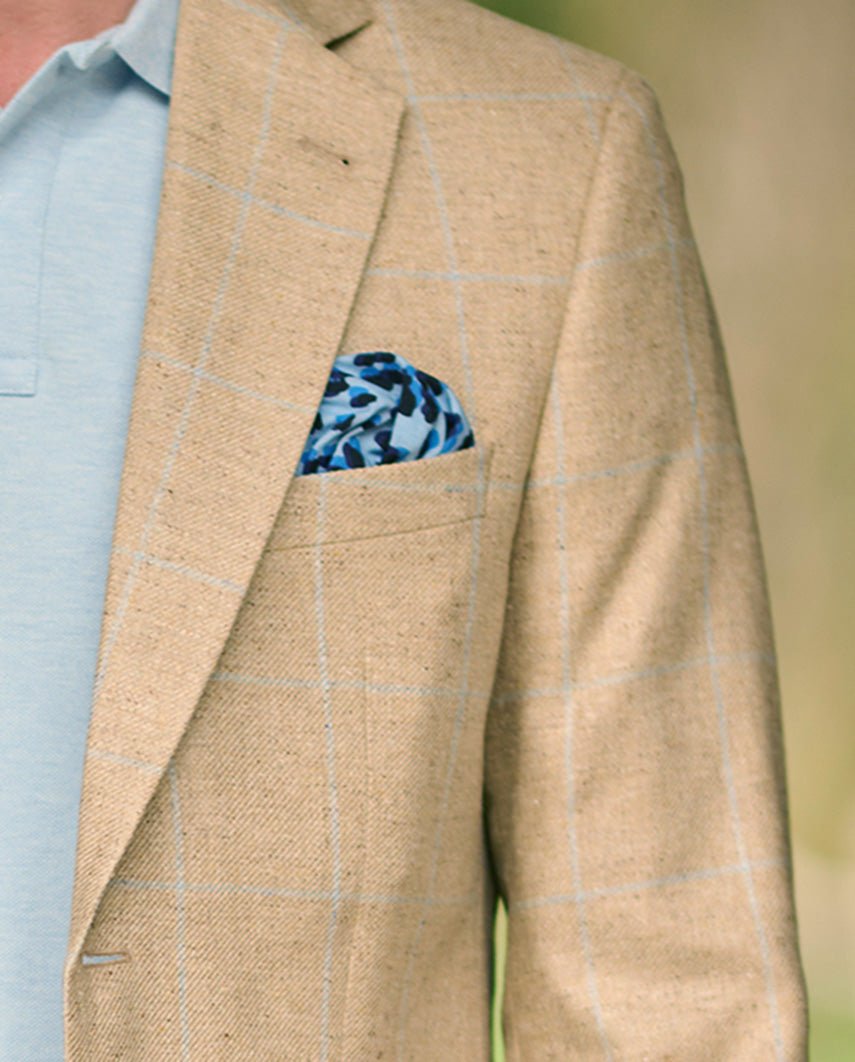 Sommersakko ''London'' aus Seide im beige check - Wellington of Bilmore
