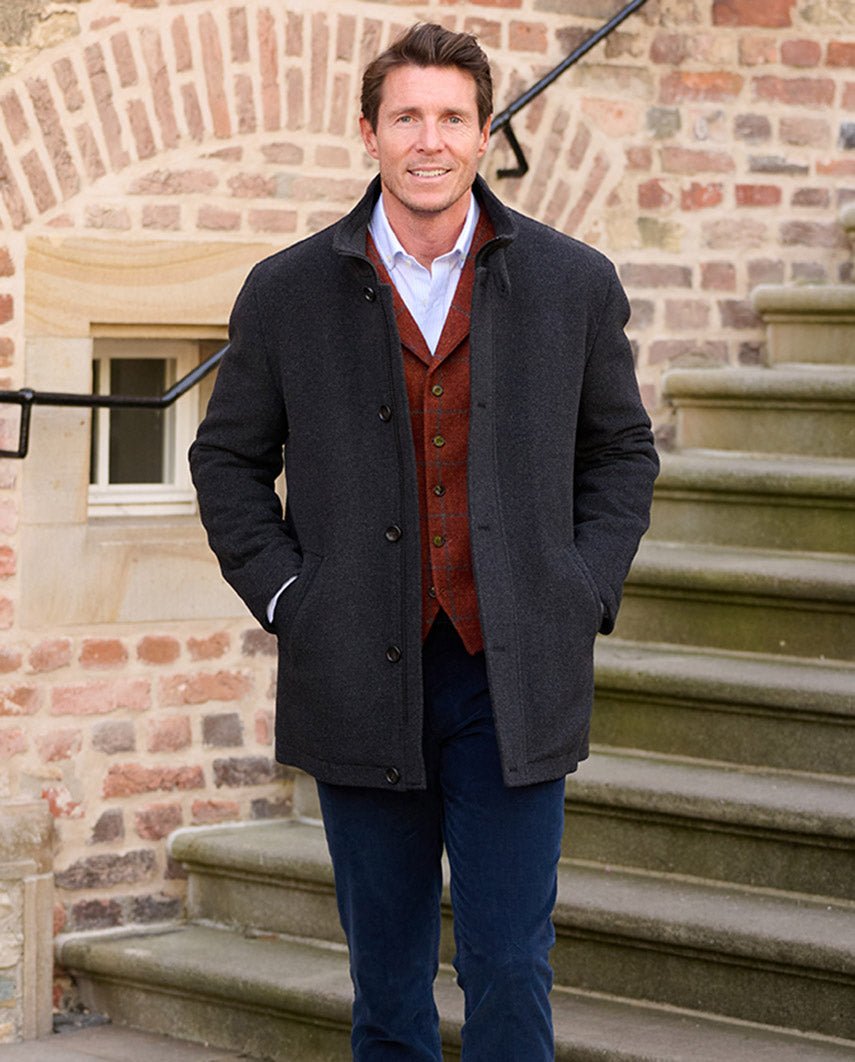 Stylish men's jacket ''Brooklyn'' in anthracite made of wool-cashmere