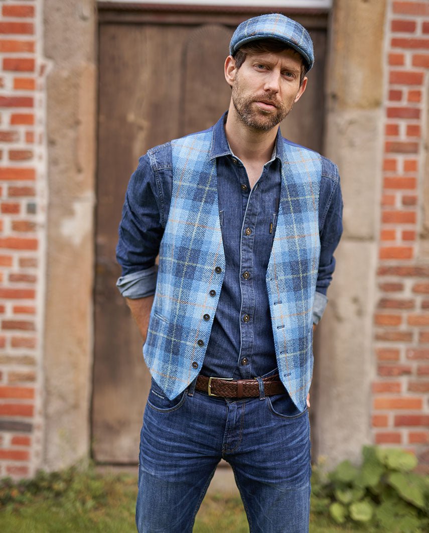 Tailor - Harris Tweed Weste in jeans herringbone - Wellington of Bilmore