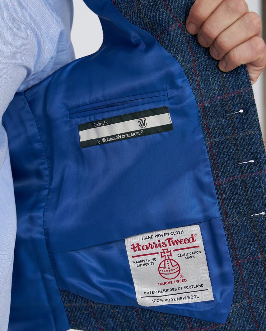 Tailor - Harris Tweed Weste in scottish blue - Wellington of Bilmore