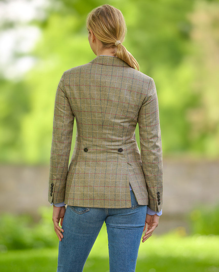Damen Seidenblazer ''Carola'' in green check