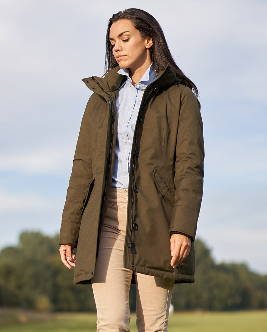 Bonny - functional &amp; chic down parka in olive