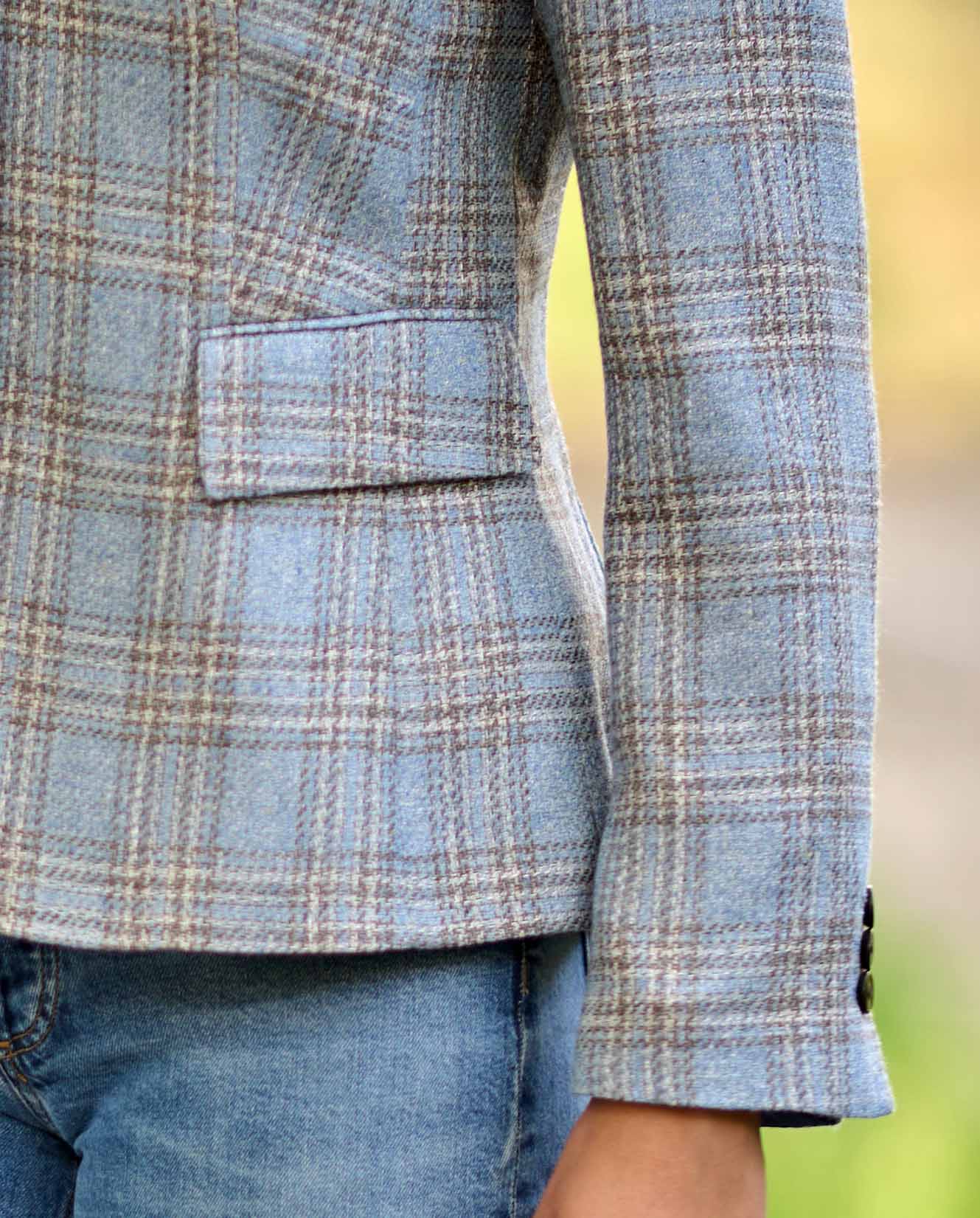 Sommerblazer ''Ladiesclub'' im karierten edlen Schurwoll-Mix