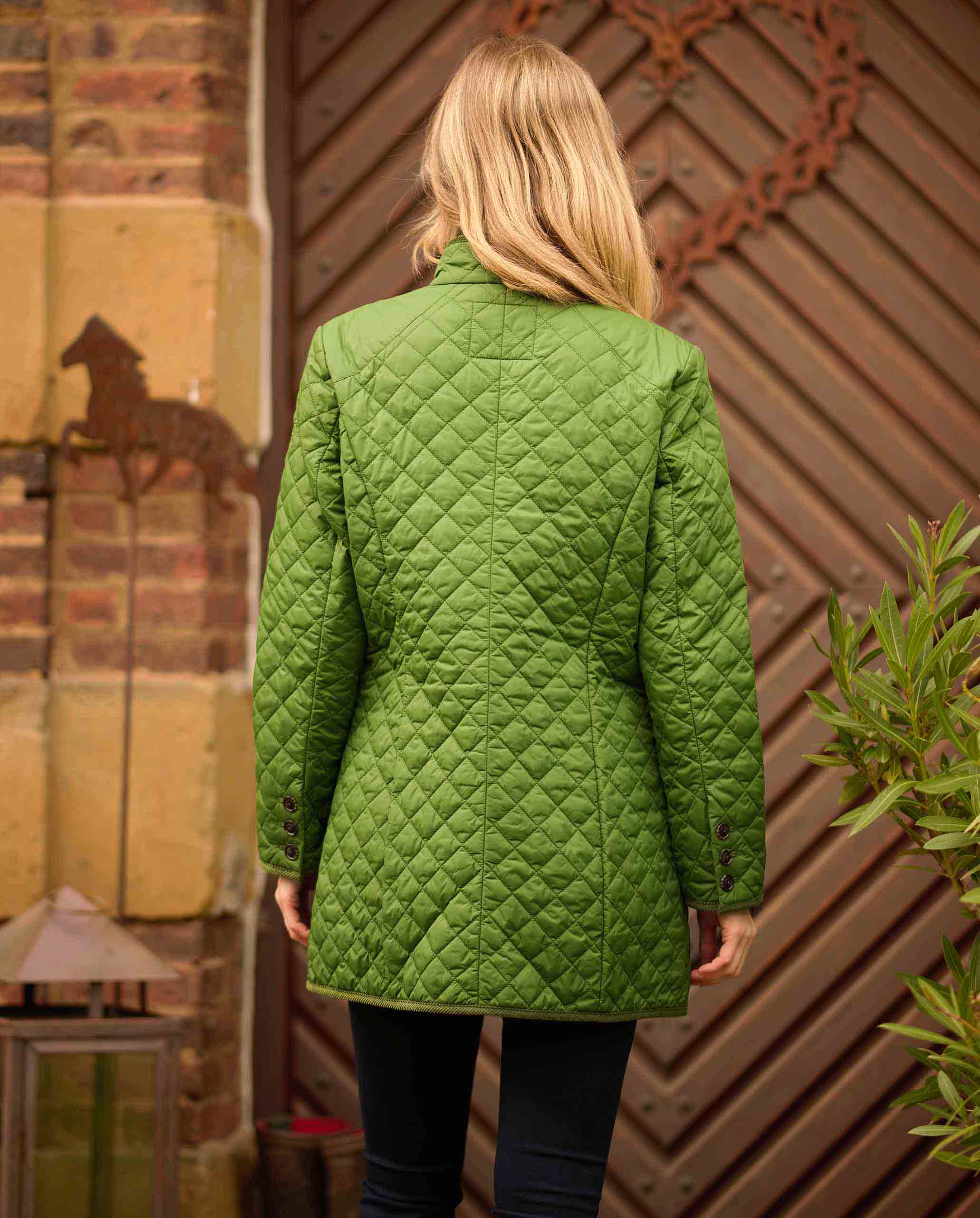 light quilted coat ''Grace'' in fresh green