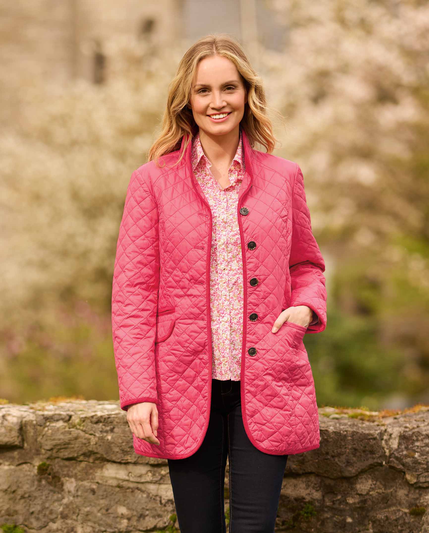 light quilted coat ''Grace'' in pink