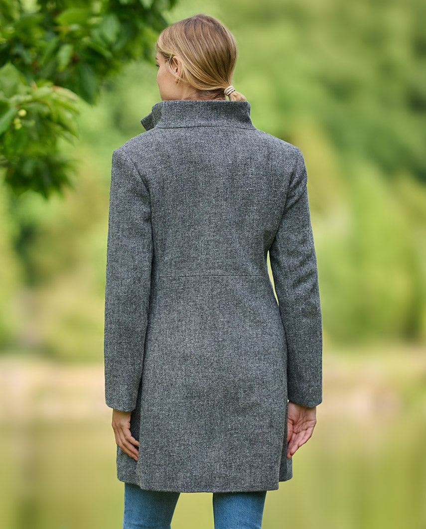 Harris Tweed Damenmantel ''Sofia'' in anthra melange