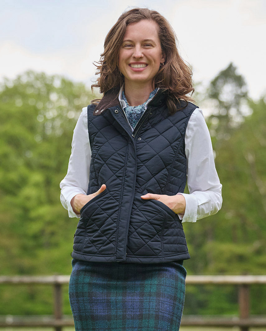 Sporty ladies quilted vest ''Lily'' in navy