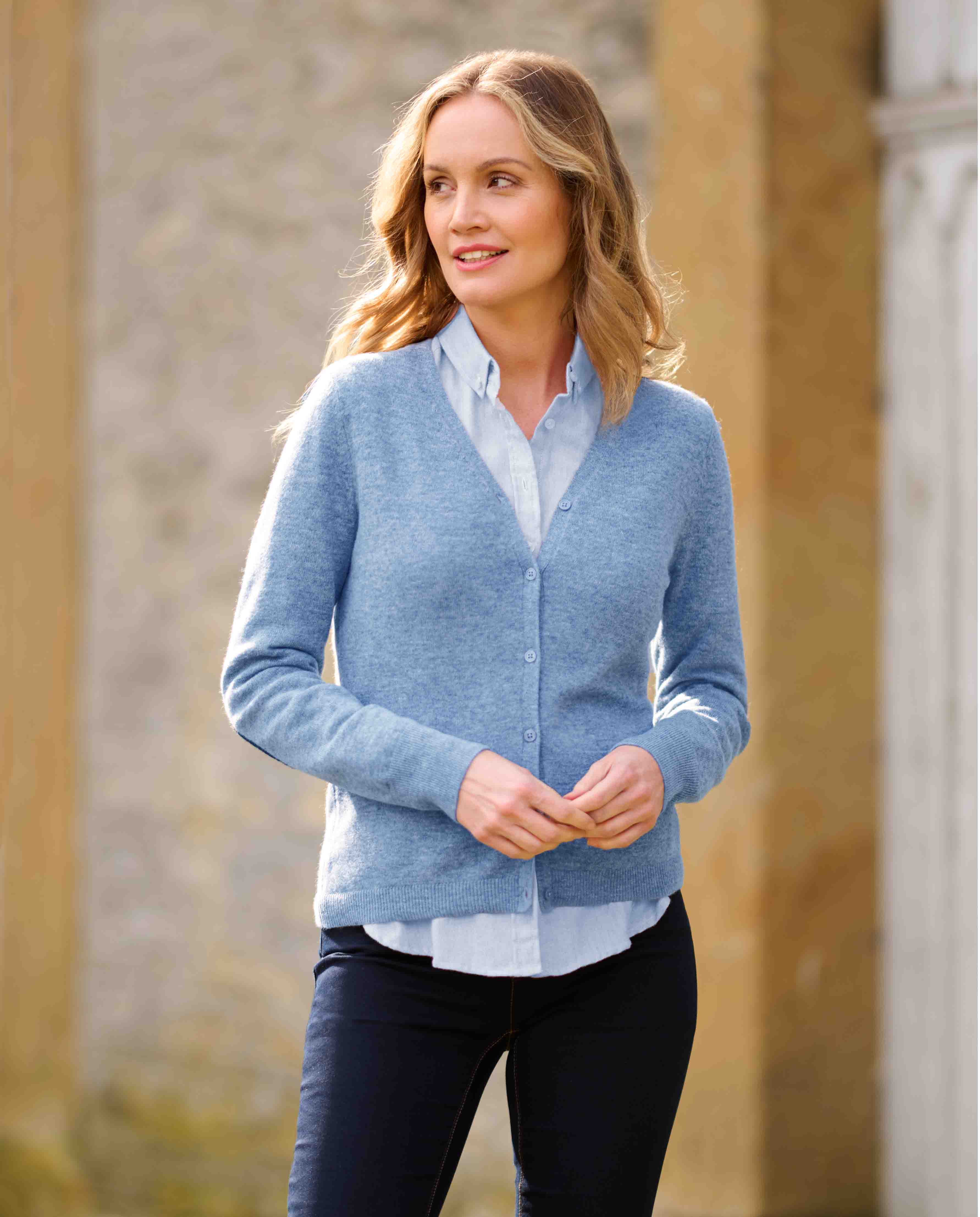 Cardigan Strickmantel Hellblau Damen Strickmantel Strickjacke