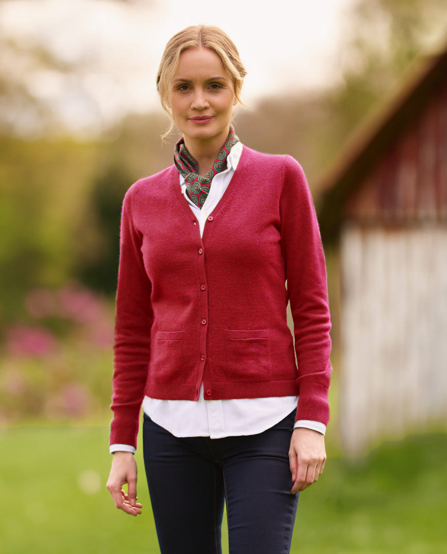 Damen Cardigan ''Mara'' in red dahlia