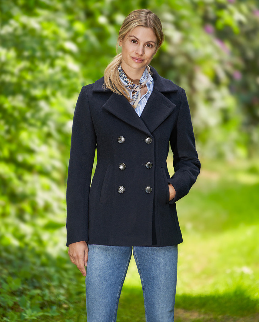 Damen Cabanjacke „Leonie“ aus Woll-Kaschmir-Mix in Navy
