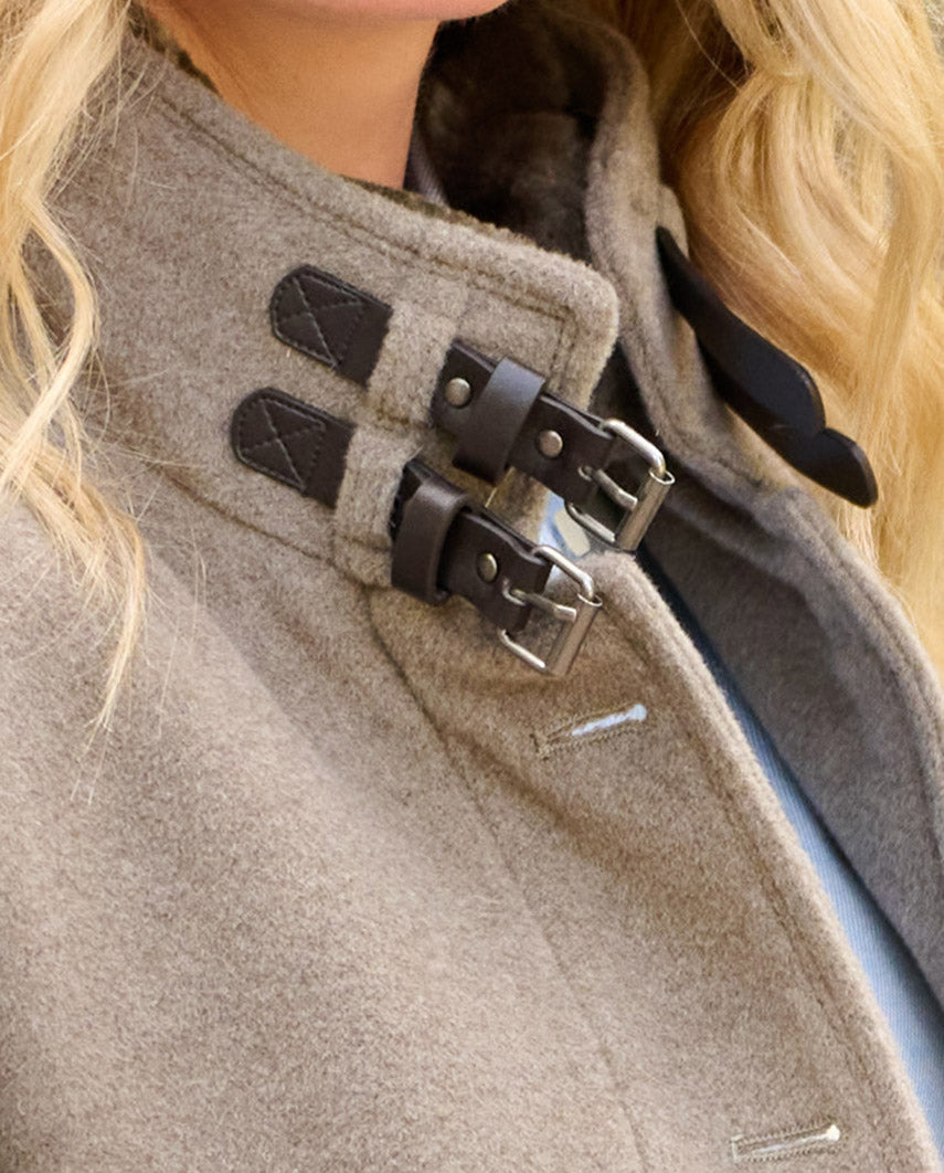 Damenmantel ''Paula'' aus Woll-Kaschmir-Qualität in taupe