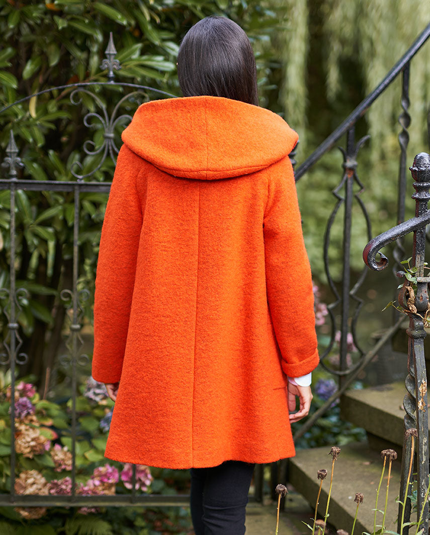 Walkmantel '' Sally'' mit Kapuze in burnt orange