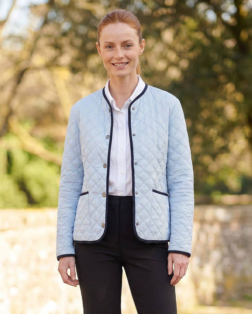 Leichte Damen Steppjacke ''Joules'' mit Rundhals in light blue