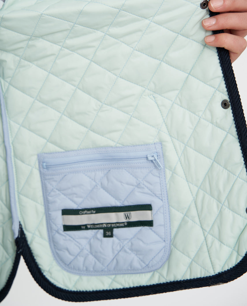 Leichte Damen Steppjacke ''Joules'' mit Rundhals in light blue