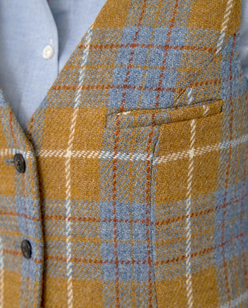 Damen Harris Tweed Weste "Lea" in amber check