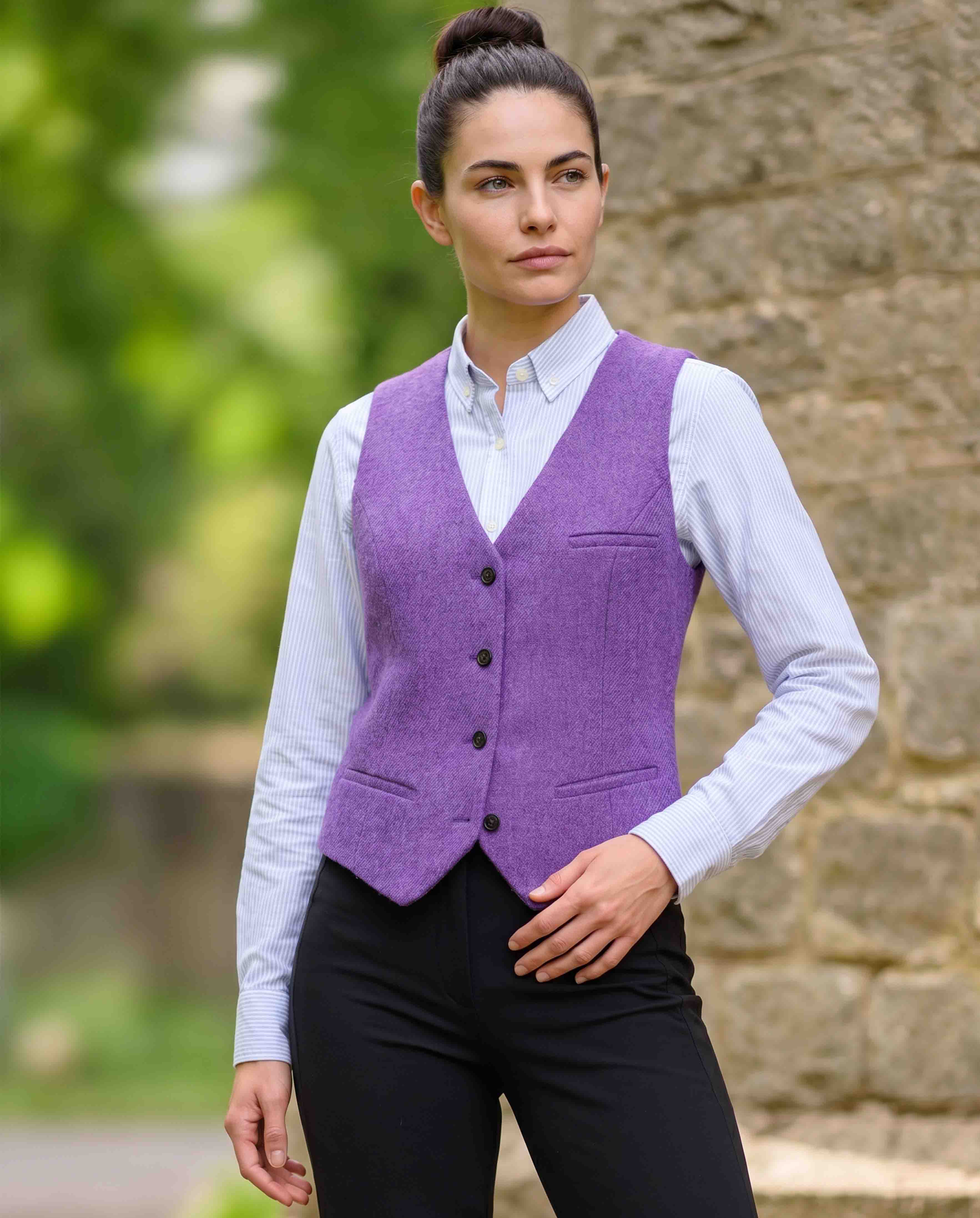Harris Tweed Weste ''Lea'' in Lavendel