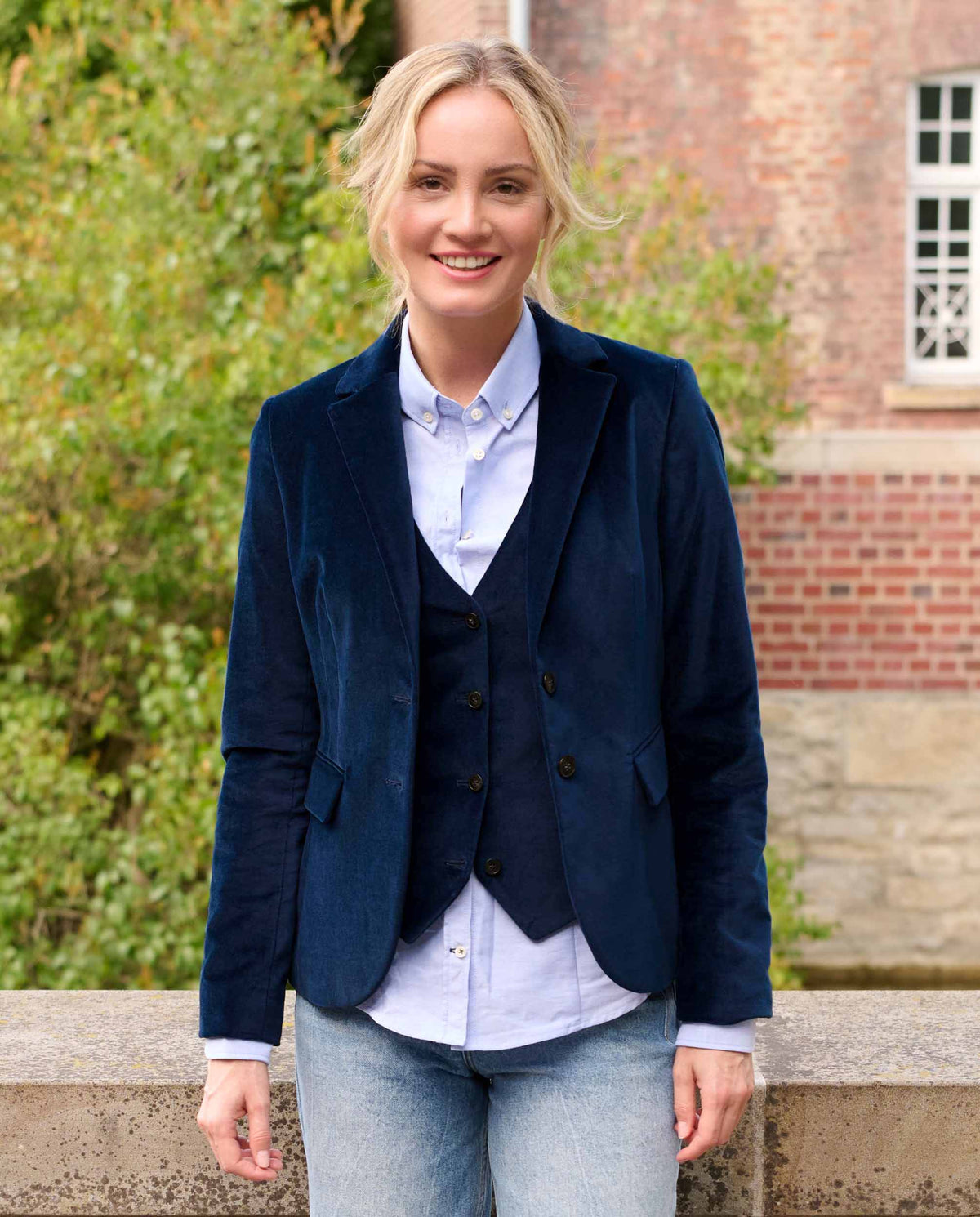 Damen Samtblazer "Ami" in marine