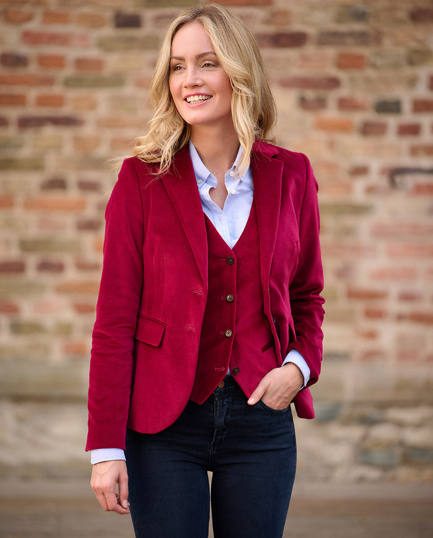 Women's velvet blazer ''Ami'' in red