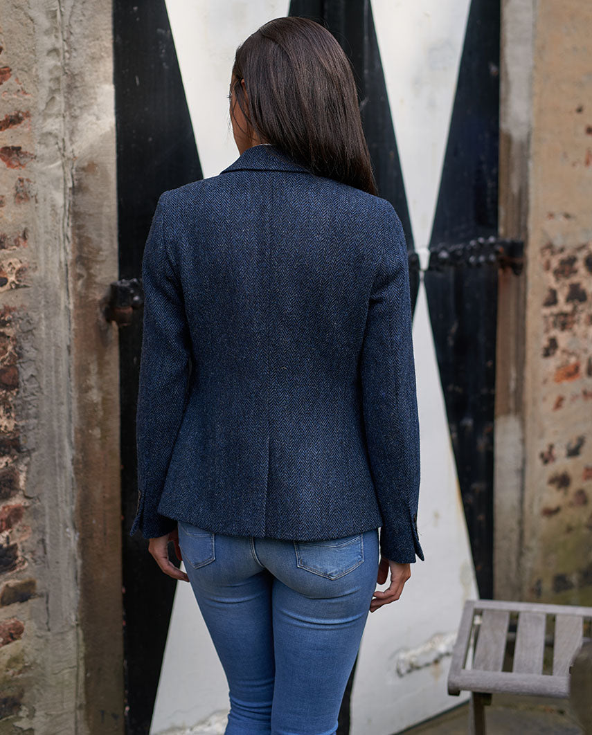 Harris Tweed Blazer ''Ami'' in blue herringbone