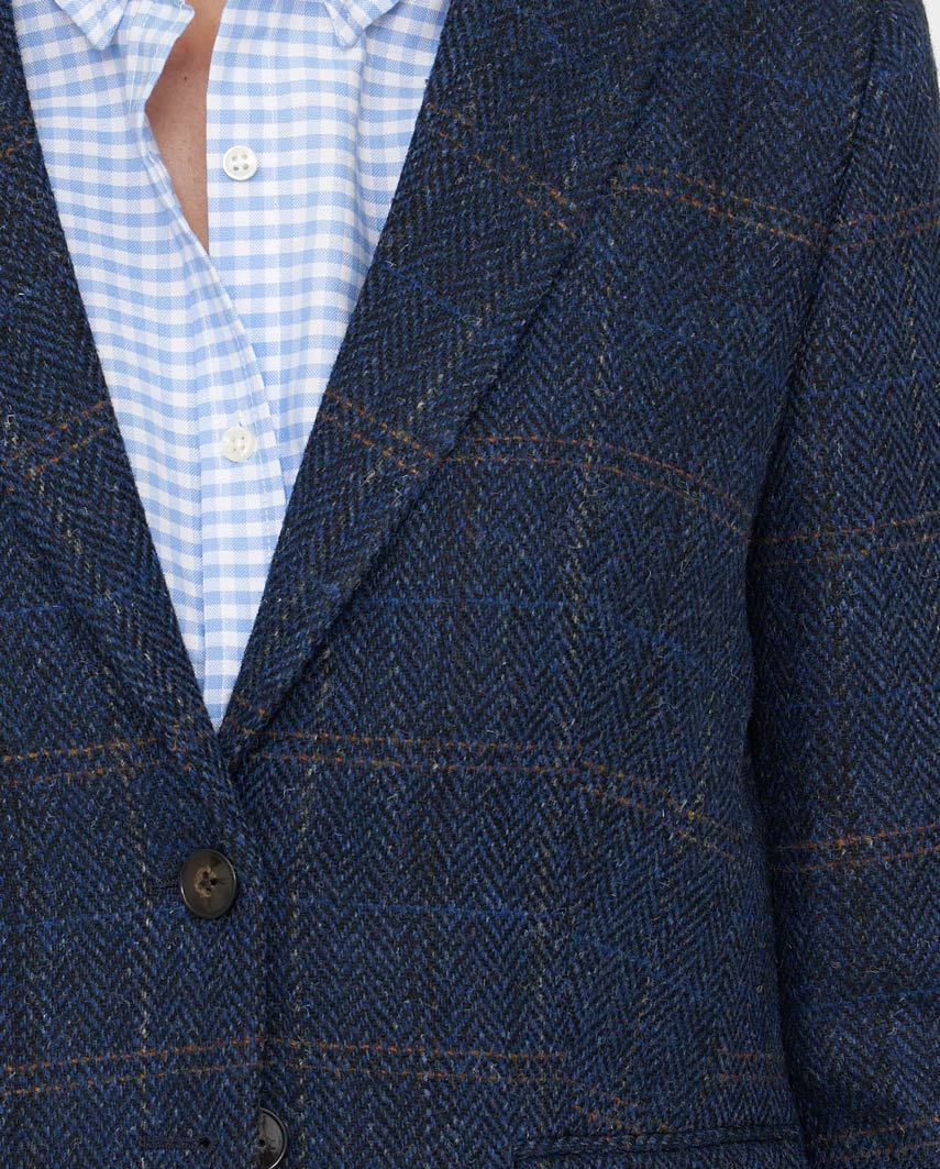 Harris Tweed Blazer ''Ami'' in dark blue Herringbone