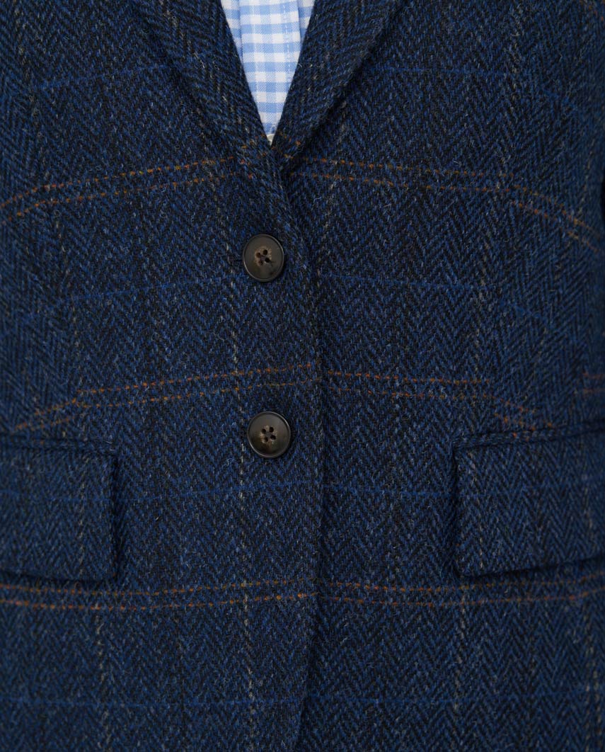 Harris Tweed Blazer ''Ami'' in dark blue Herringbone