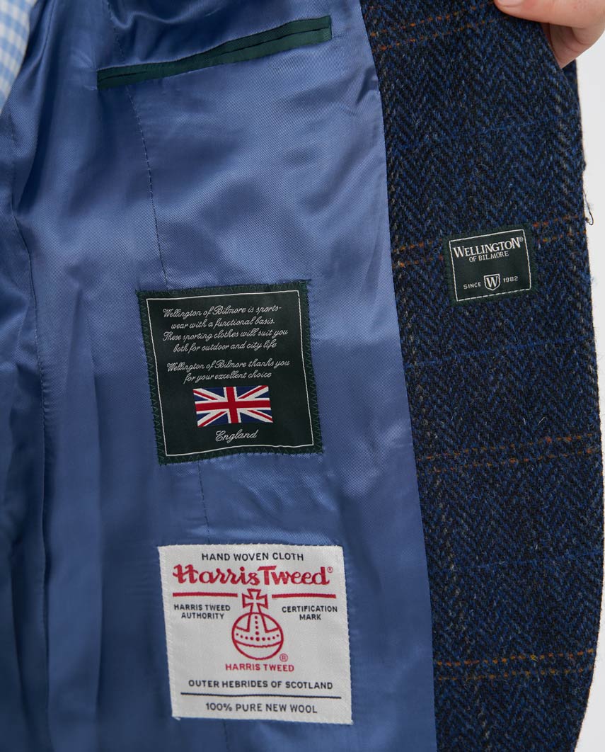 Harris Tweed Blazer ''Ami'' in dark blue Herringbone