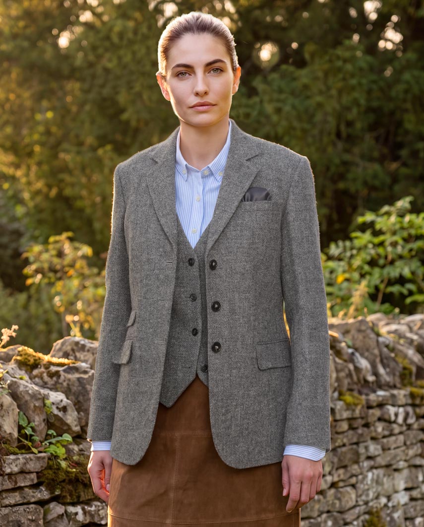 Harris Tweed Blazer ''Carola'' in anthra melange