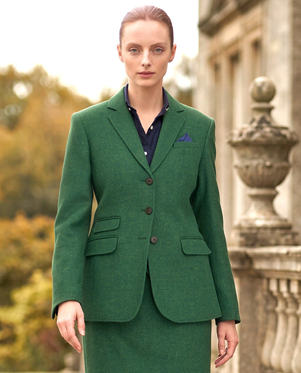 Harris Tweed Blazer "Carola" in green Twill
