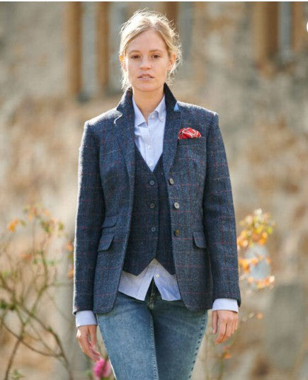 Harris Tweed Blazer ''Carola'' in scottish blue