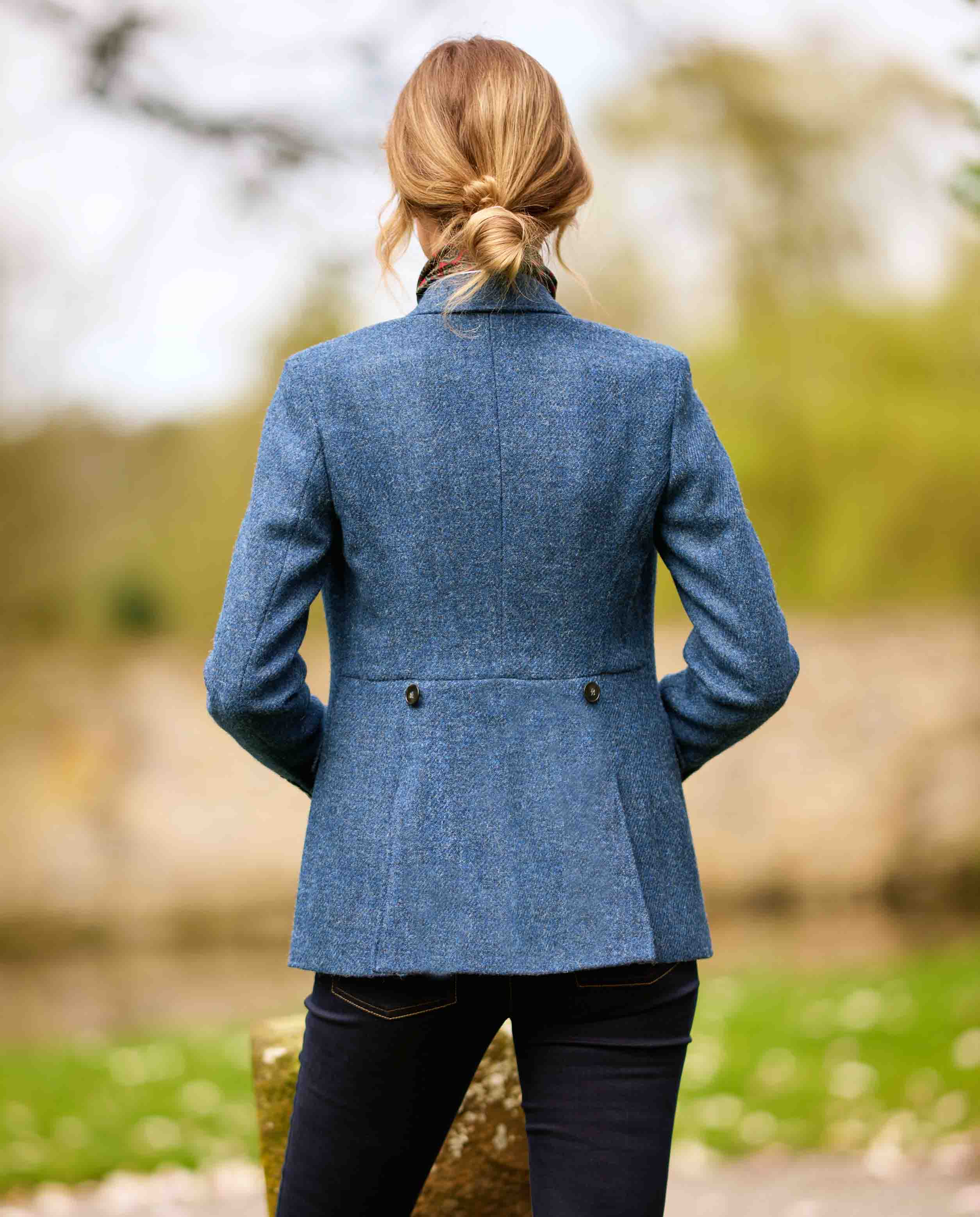 Harris Tweed Blazer ''Carola'' in blue Shadow