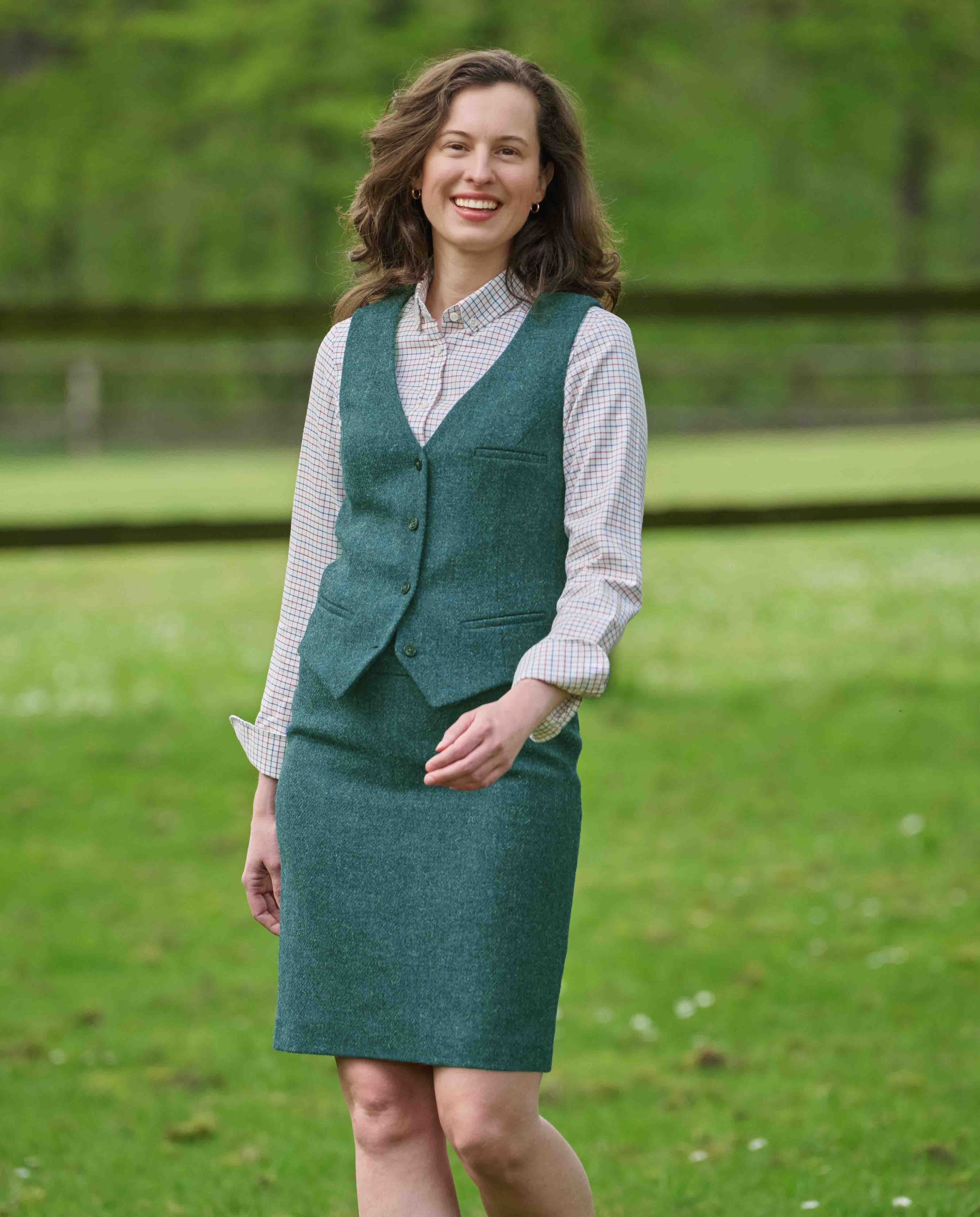 Harris Tweed pencil skirt in bright shadow