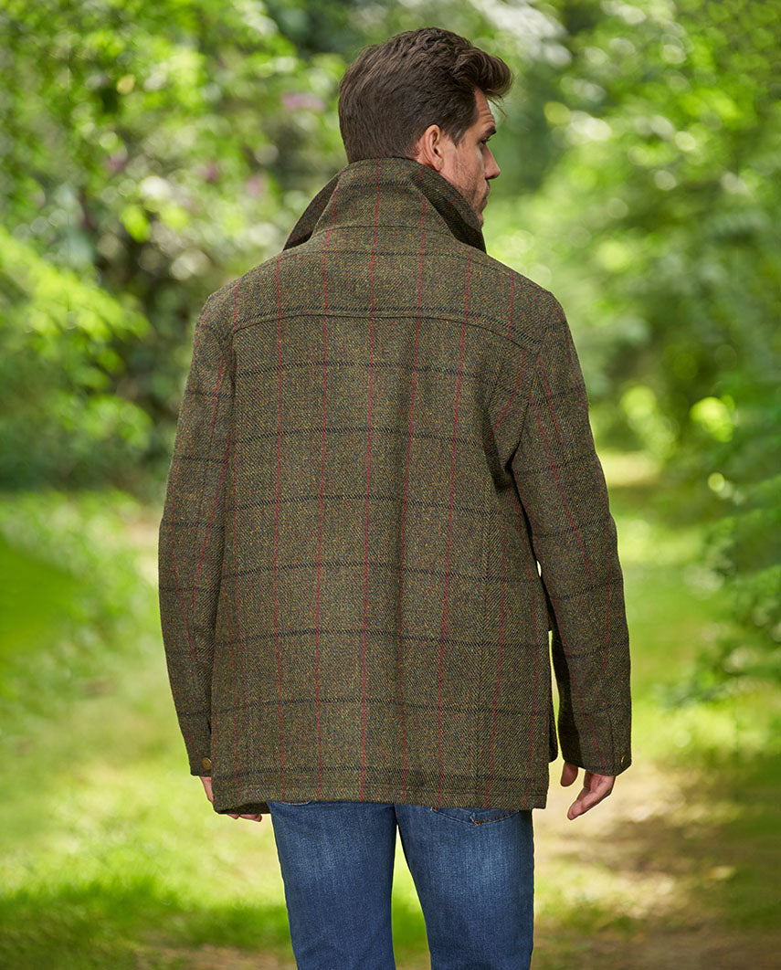 Herren Fieldjacket ''Bristol'' aus Harris Tweed in green overcheck