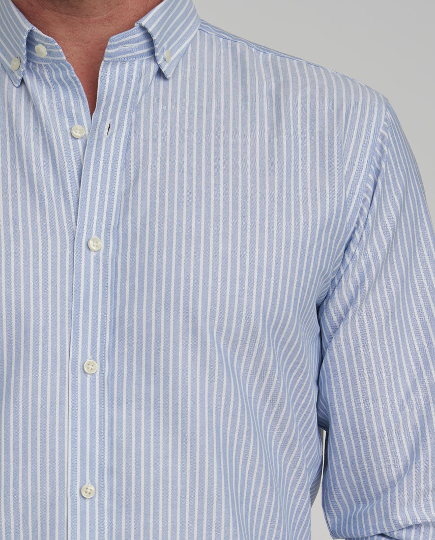 Men's Button-Down Shirt "Steward" in Classic Oxford Stripe
