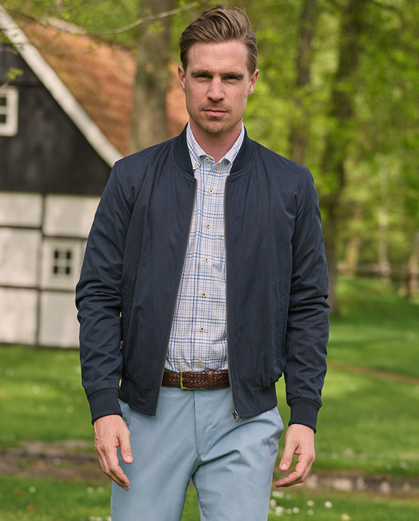 Men’s blouson ”English Lumber” with velvety feel in navy