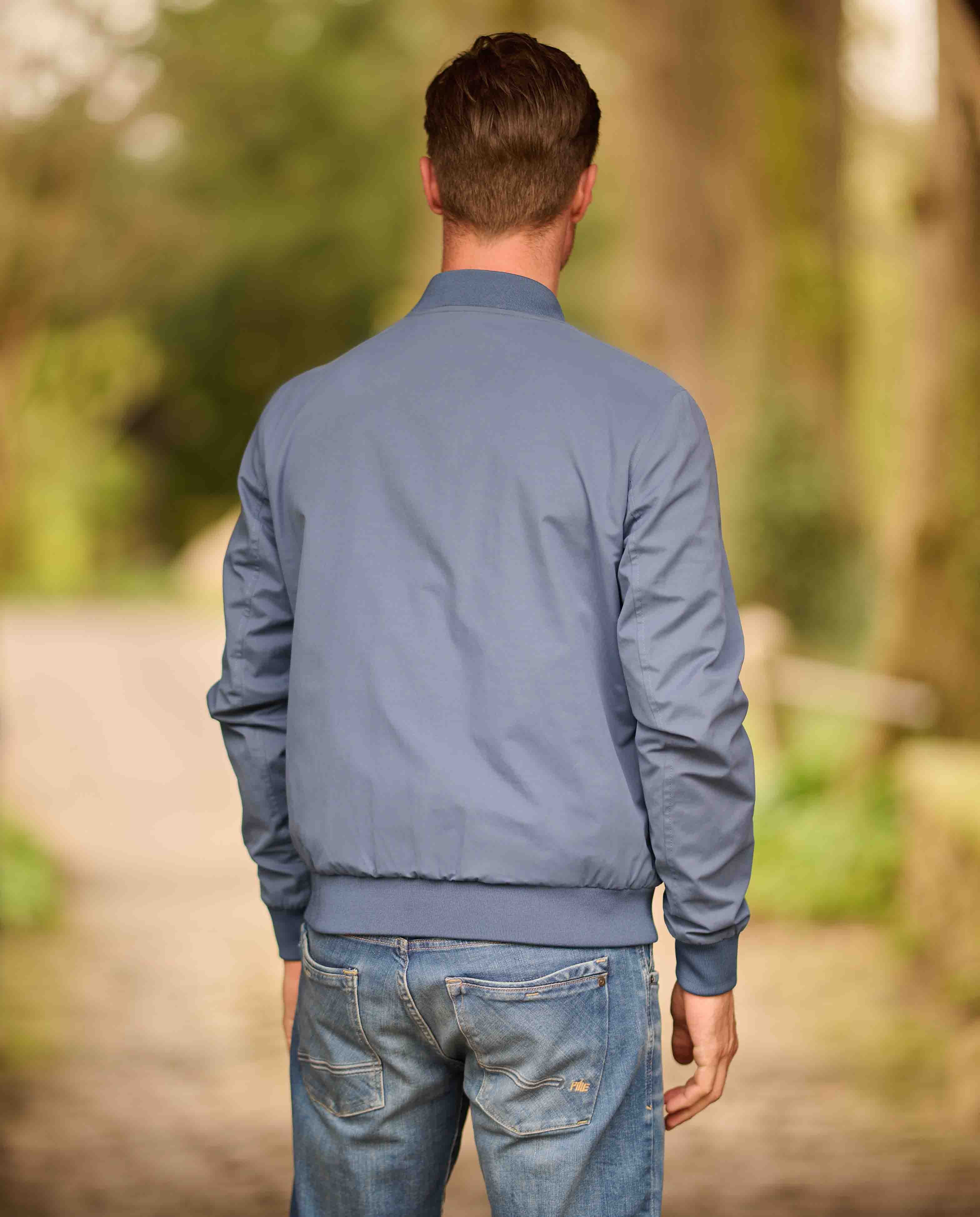 Men’s blouson ”English Lumber” with velvety feel in moonlight blue