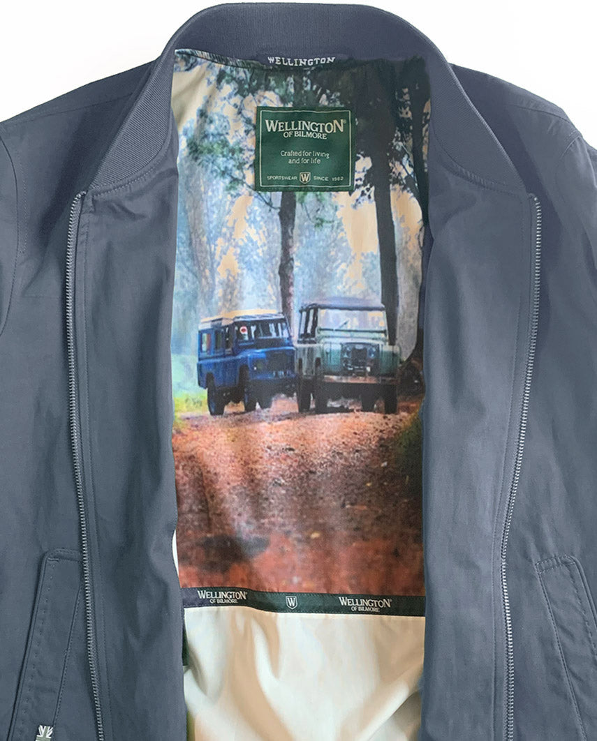 Men’s blouson ”English Lumber” with velvety feel in moonlight blue