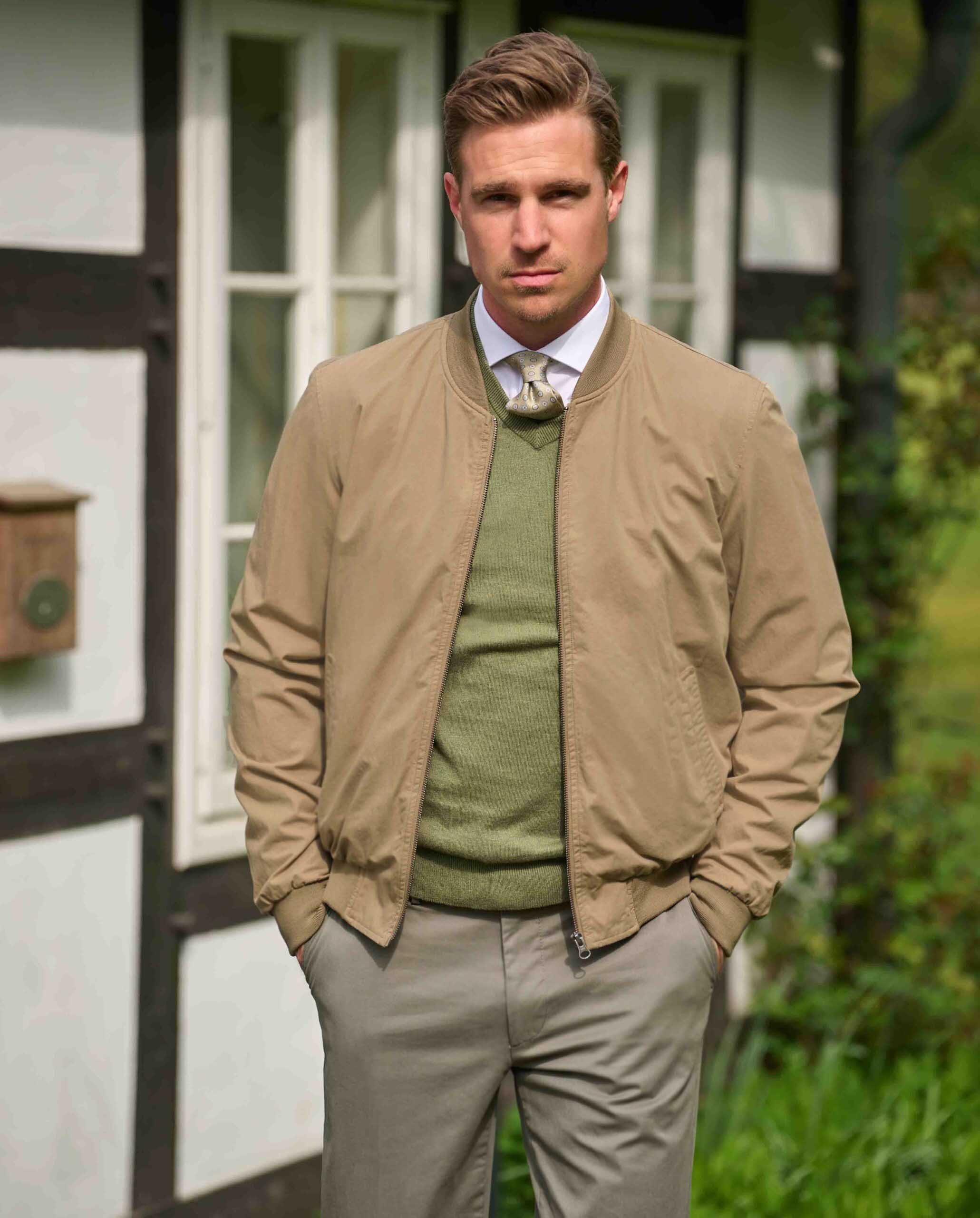 Herren Blouson ''English Lumber'' mit samtigen Griff in sand