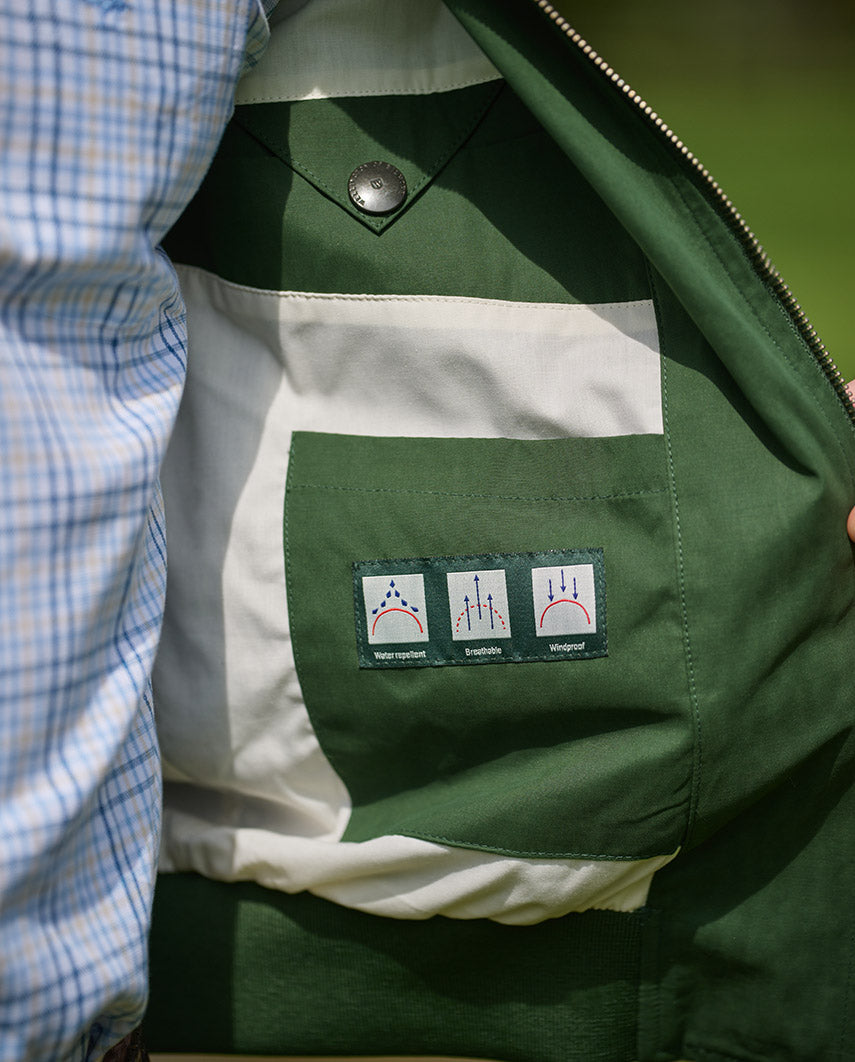 Men’s blouson ”English Lumber” with velvety feel in racing green