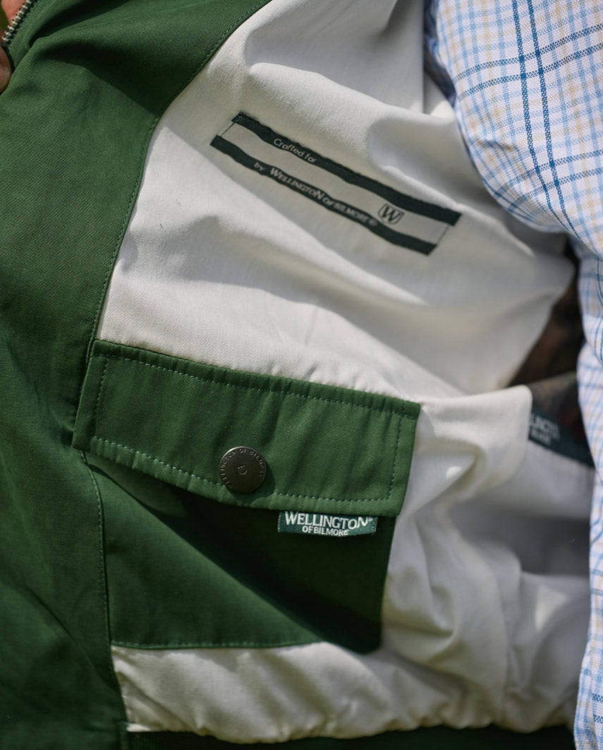 Men’s blouson ”English Lumber” with velvety feel in racing green