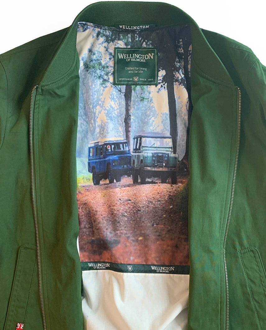 Men’s blouson ”English Lumber” with velvety feel in racing green